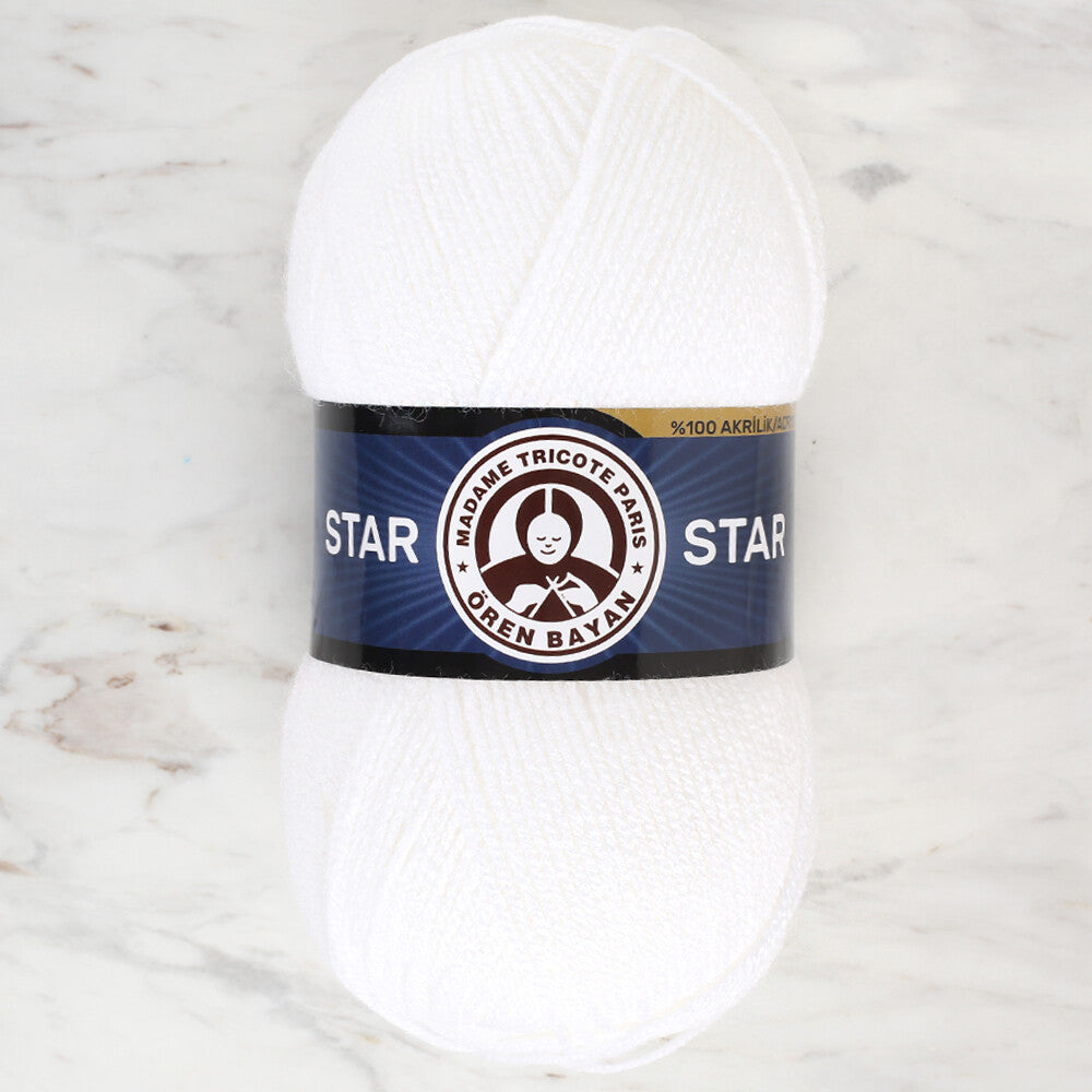 Örenbayan Star Beyaz El Örgü İpi - 111